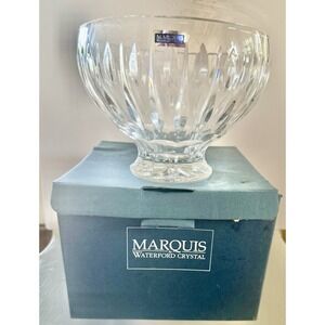 Marquis Waterford Crystal Sheridan 8 inches Round Bowl Vertical Cuts Footed NWB
